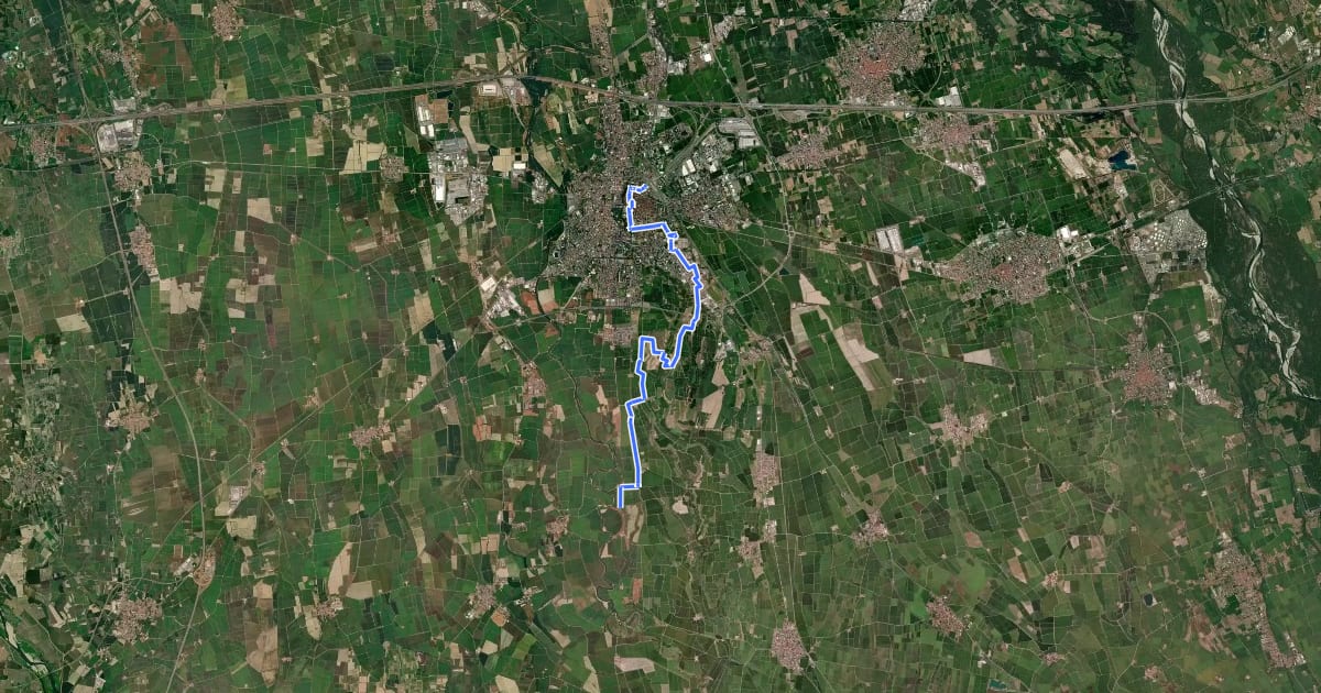 Маршрут Sentiero Novara tappa 0 sud на спутниковом снимке
