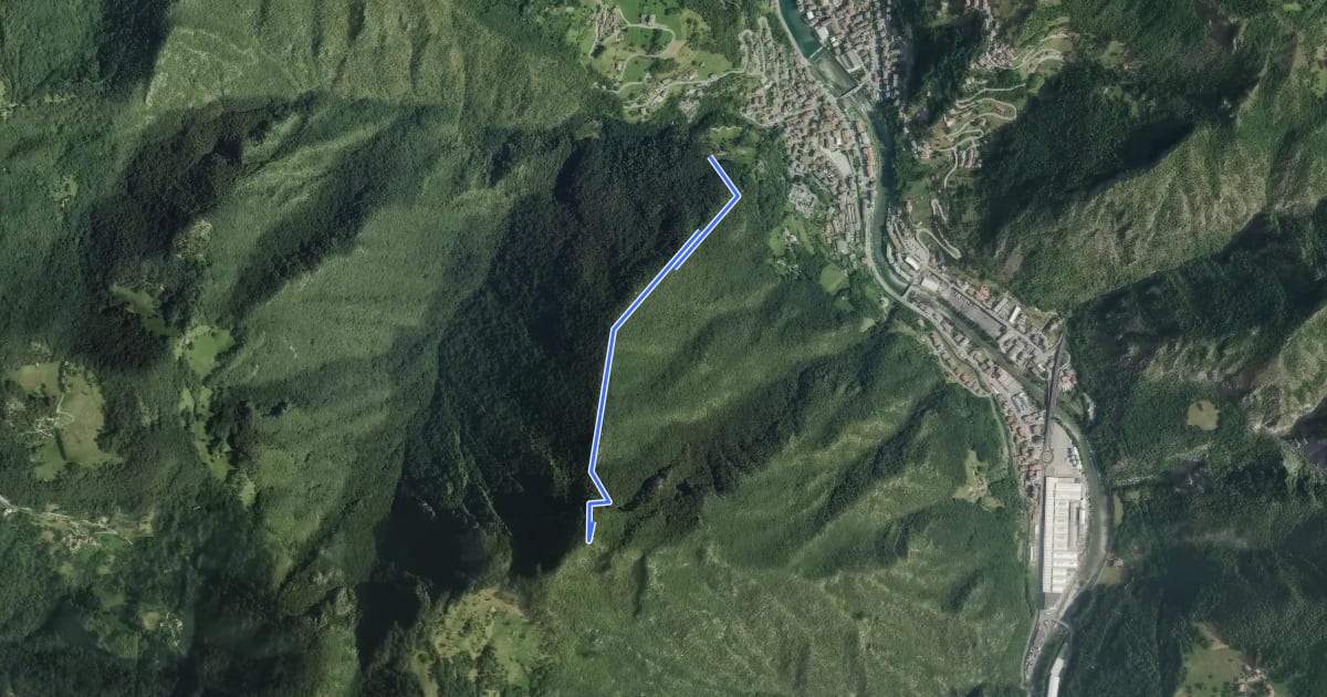 Маршрут Sentiero Panoramico на спутниковом снимке