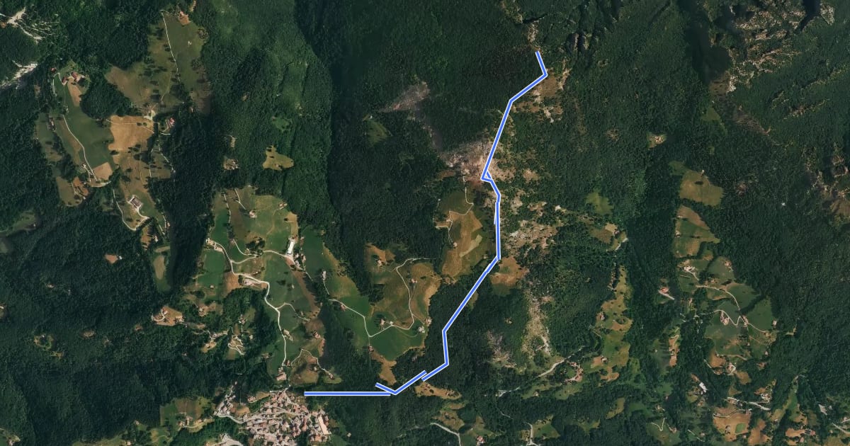 Маршрут Sentiero Panoramico на спутниковом снимке