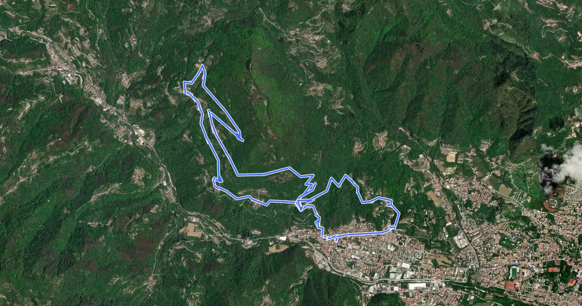 Маршрут Sentiero Panoramico della Val Leogra на спутниковом снимке