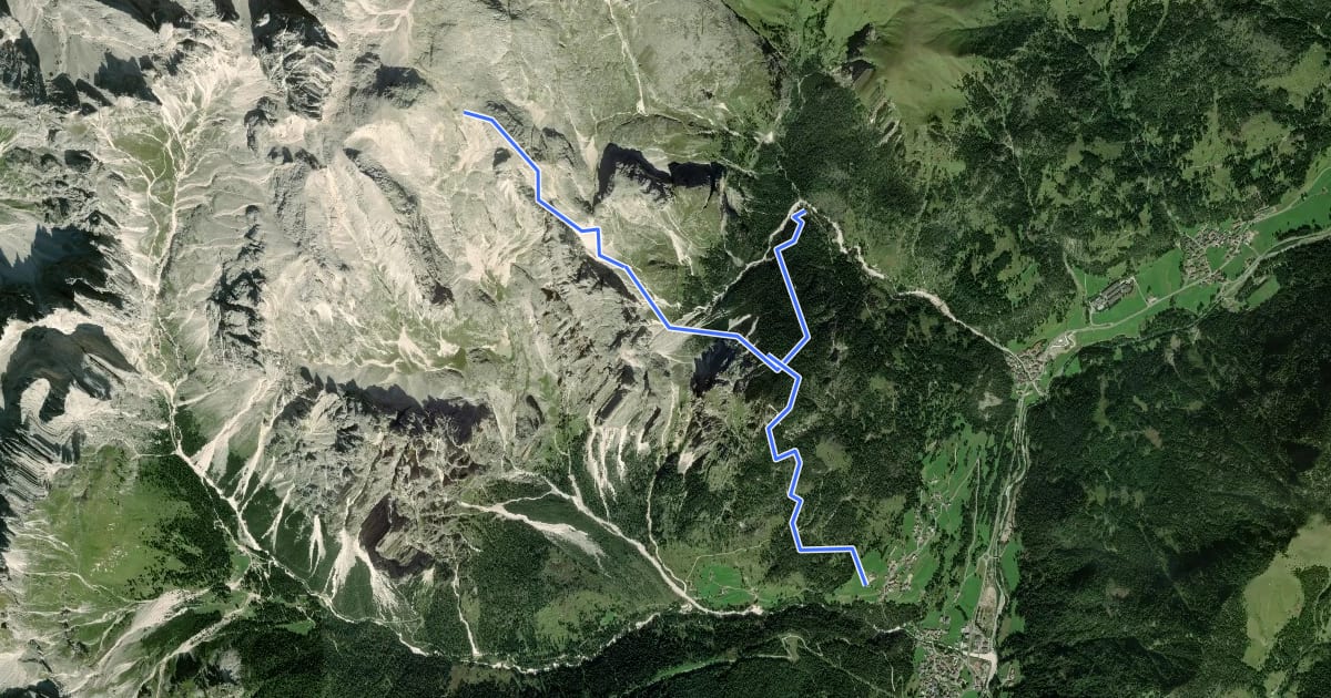 Маршрут Sentiero Paola на спутниковом снимке