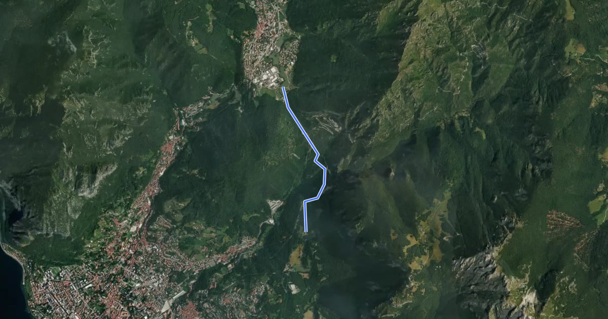 Маршрут Sentiero Passo del Lupo на спутниковом снимке