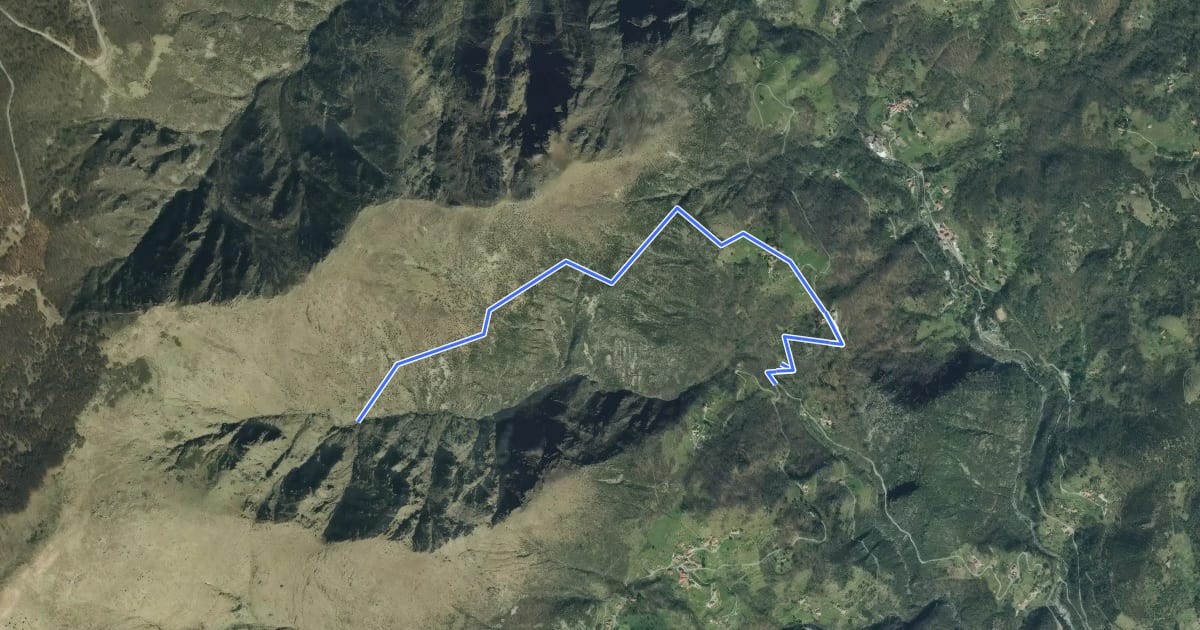 Маршрут Sentiero Pro Canyon - Rio Secco на спутниковом снимке