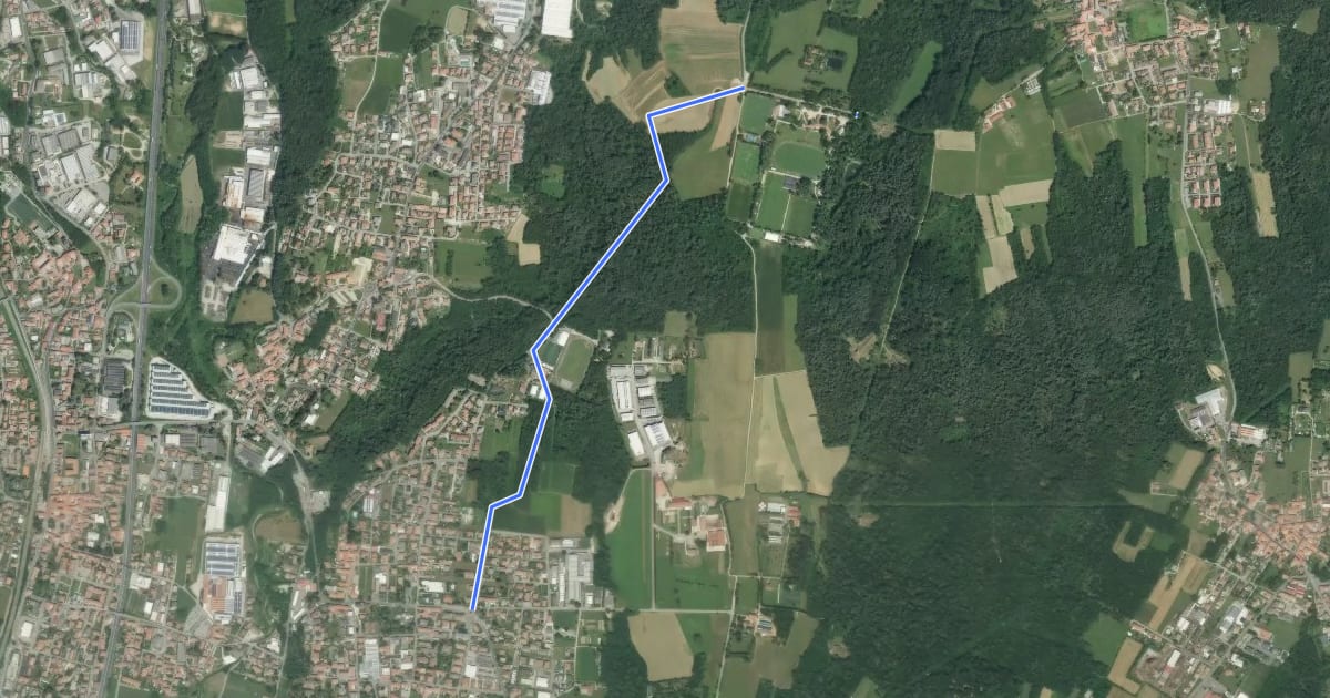 Маршрут Sentiero Rio Freddo на спутниковом снимке