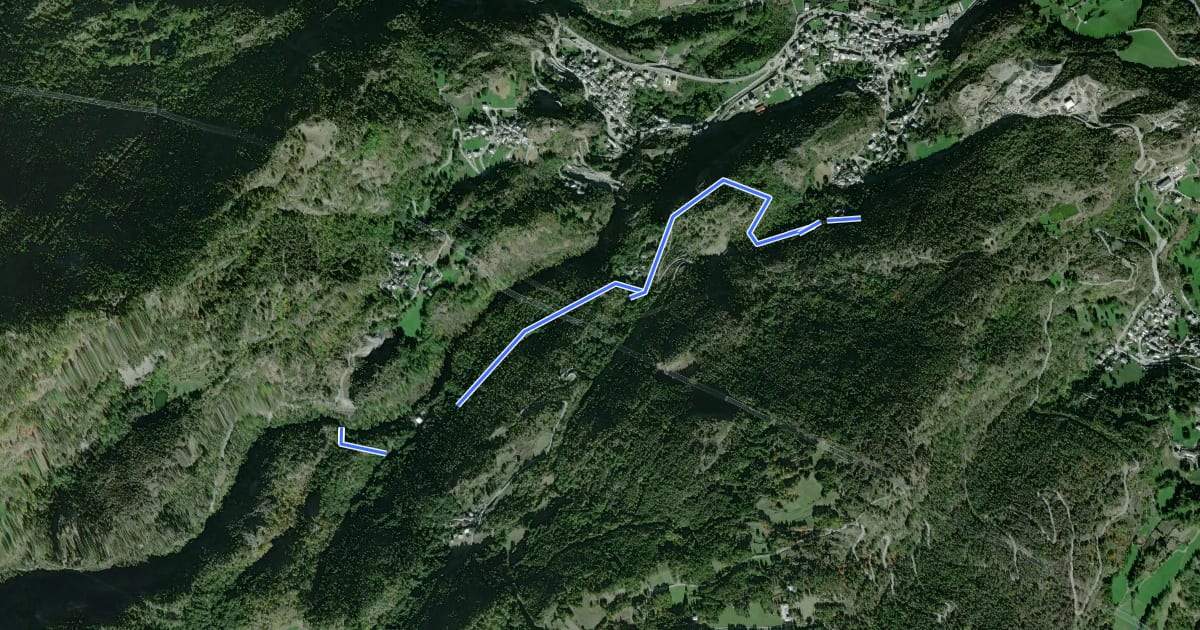 Маршрут Sentiero Ru de l'Eau Sourde на спутниковом снимке