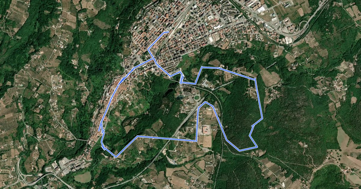 Маршрут Sentiero Trekking Italia - Tappa 1 на спутниковом снимке