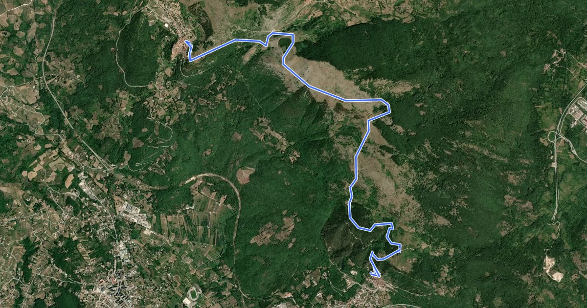 Маршрут Sentiero Trekking Italia - Tappa 2 на спутниковом снимке