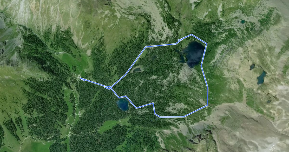 Маршрут Sentiero Val da Camp на спутниковом снимке