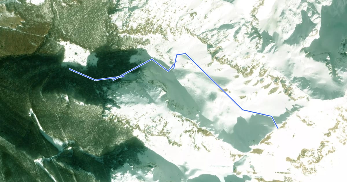 Маршрут sentiero Valle degli Angeli на спутниковом снимке