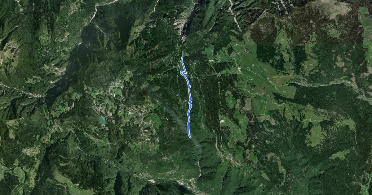 Маршрут Sentiero Valle Rio Torto на спутниковом снимке