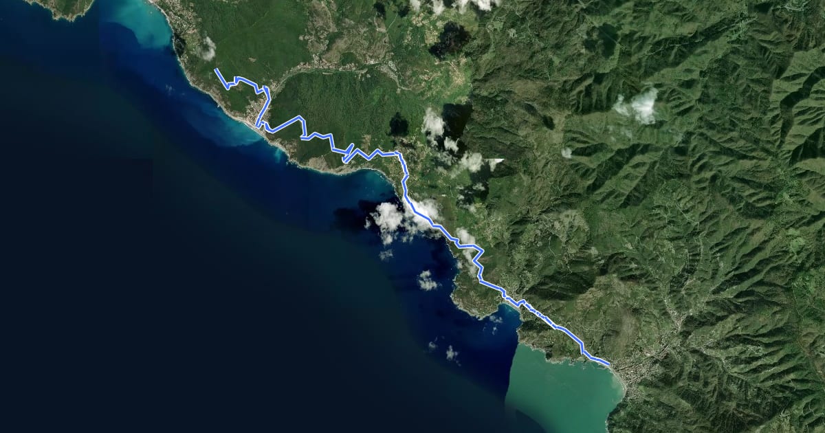Маршрут Sentiero Verde Azzurro: Levanto - Deiva Marina на спутниковом снимке