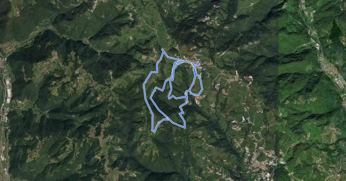 Маршрут Sentiero Verde - Monte Pergo на спутниковом снимке