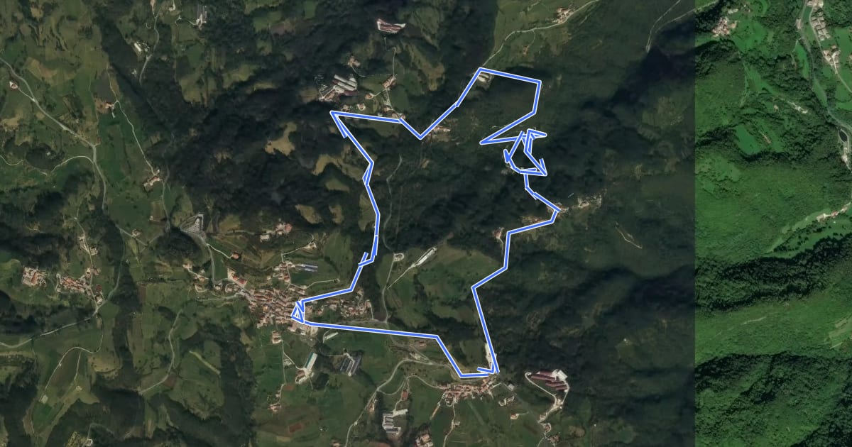Маршрут Sentiero Viola alla Pessàra на спутниковом снимке