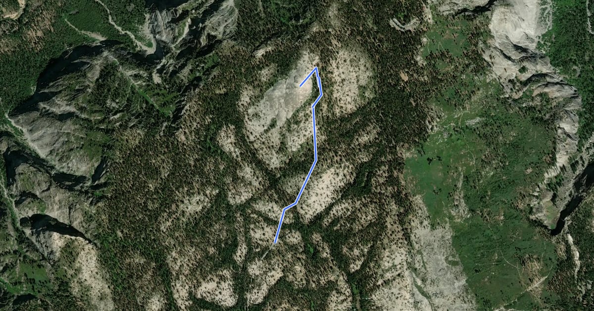Маршрут Sentinel Dome Trail на спутниковом снимке