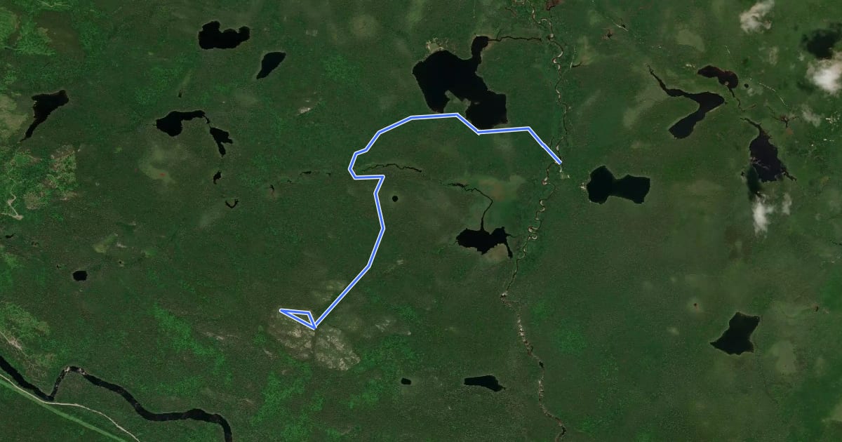 Маршрут Sentinel Mountain Trail на спутниковом снимке
