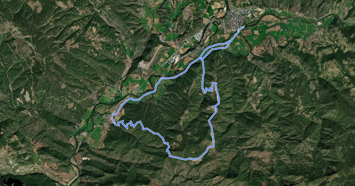 Маршрут Serra d'Arfa. Mas d'en Planes на спутниковом снимке