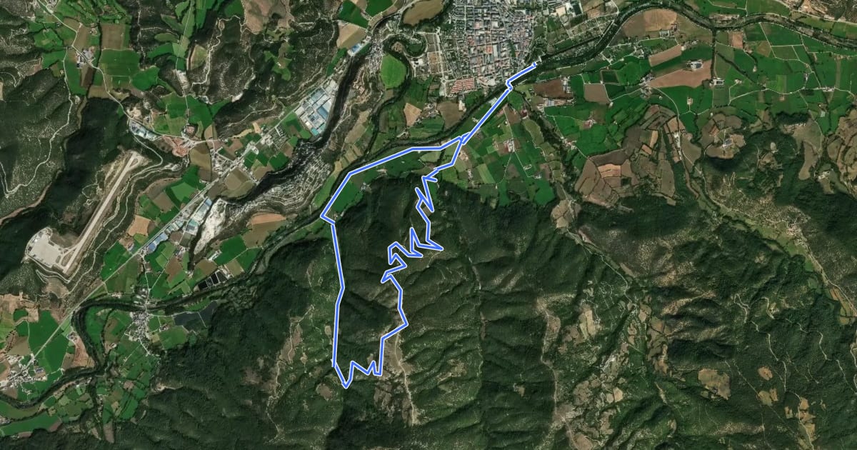 Маршрут Serra de Casanoves. Mas de la font на спутниковом снимке