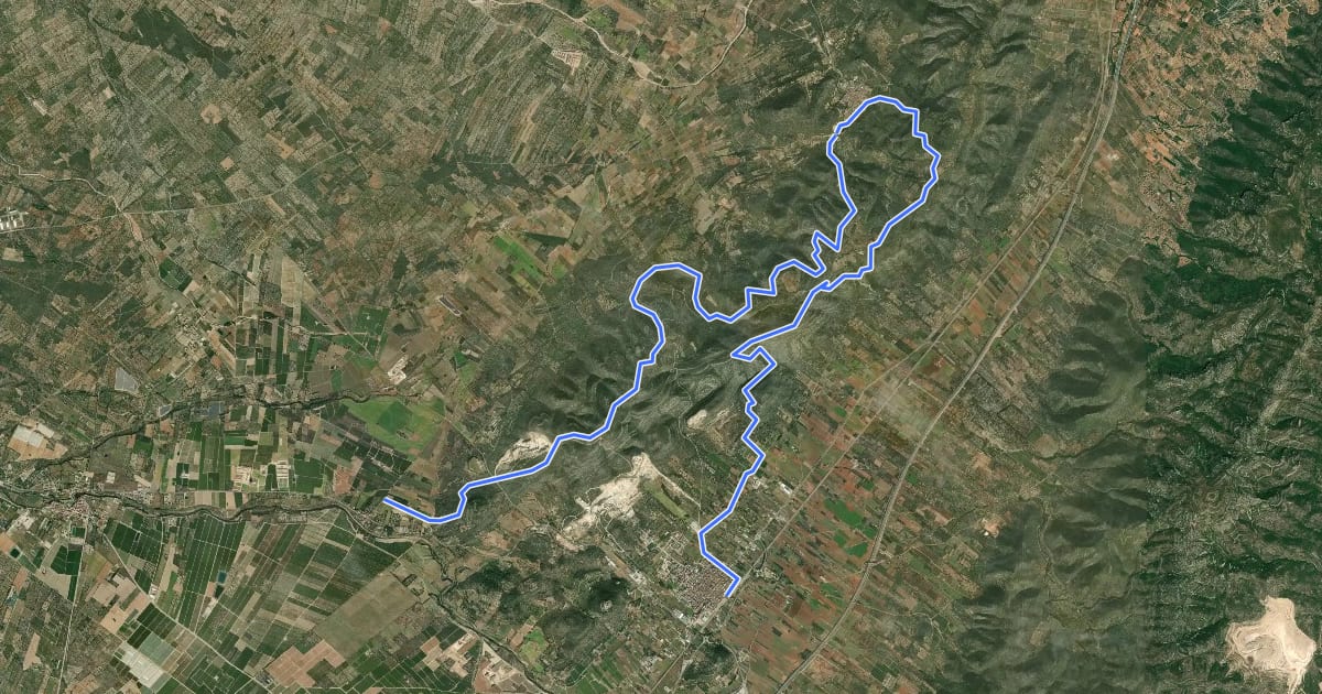 Маршрут Serra de Godall на спутниковом снимке