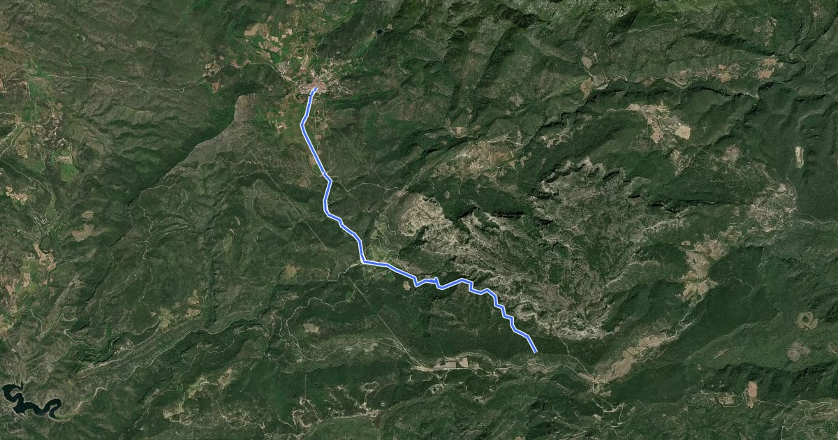 Маршрут Serra de la Mussara на спутниковом снимке