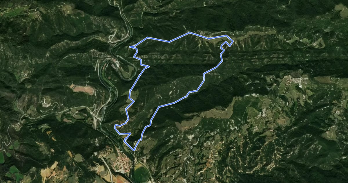 Маршрут Serra dels Bufadors на спутниковом снимке