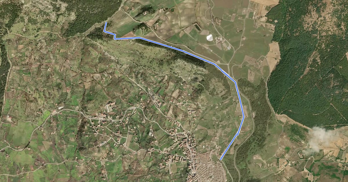 Маршрут Serra Mannerazze e Portella Cicala на спутниковом снимке