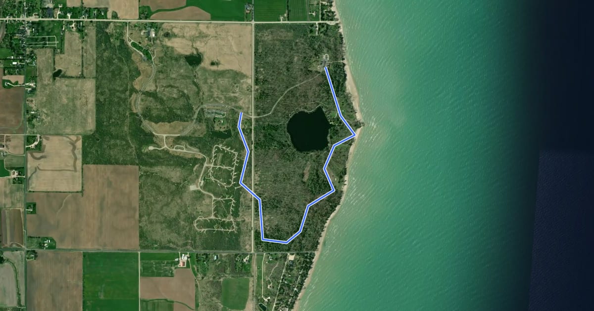 Маршрут Service Road Trail на спутниковом снимке