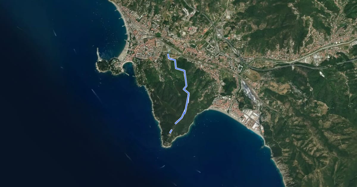 Маршрут Sestri Levante - Cappelletta Sacra Famiglia - Punta Manara на спутниковом снимке