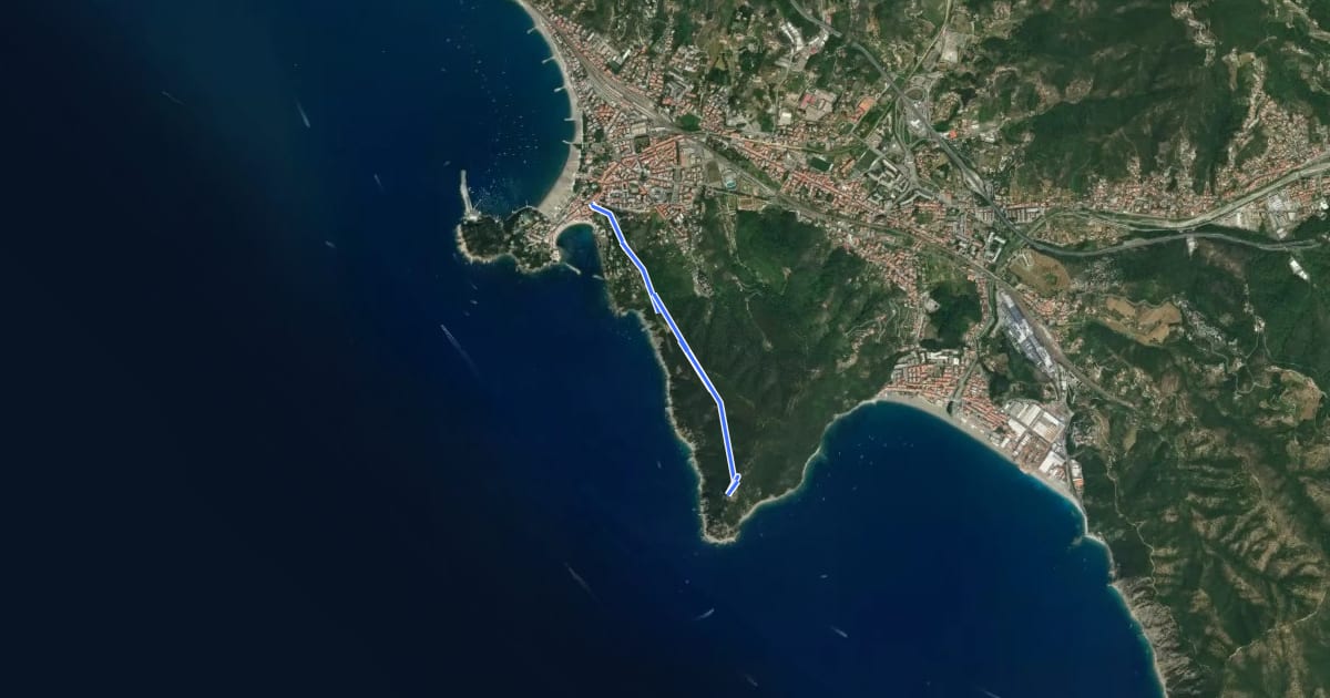 Маршрут Sestri Levante - Casa Mandrella - Punta Manara на спутниковом снимке