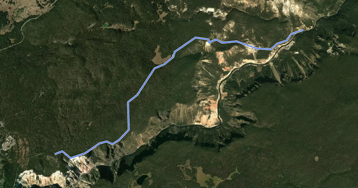 Маршрут Seven Mile Hole Trail на спутниковом снимке