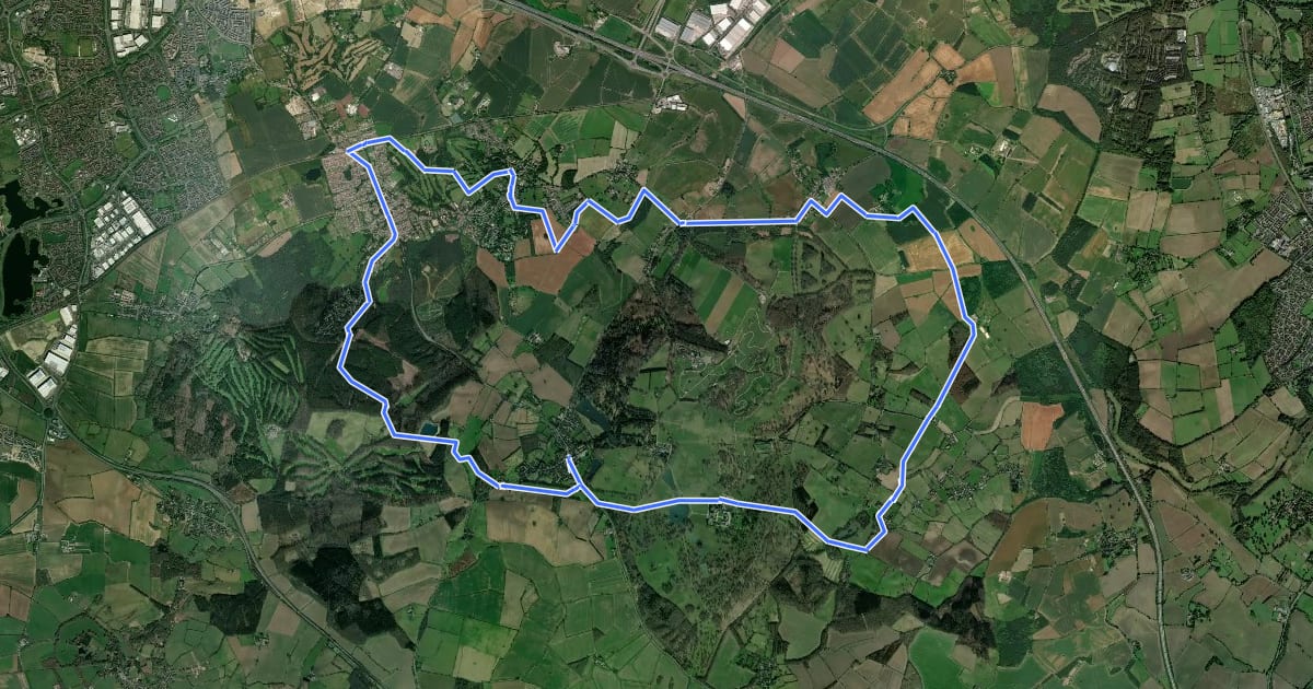 Маршрут Seven Parishes Millennium Circular Walk на спутниковом снимке