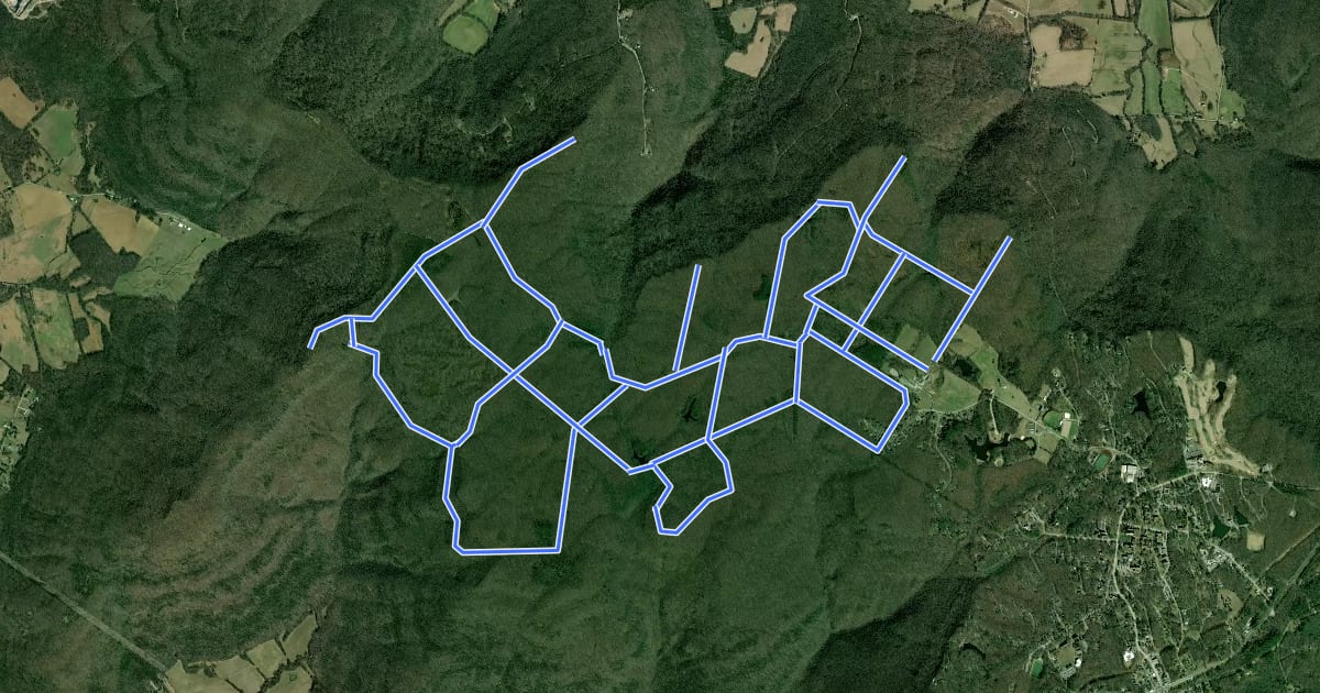 Маршрут Sewanee Riding Trails на спутниковом снимке