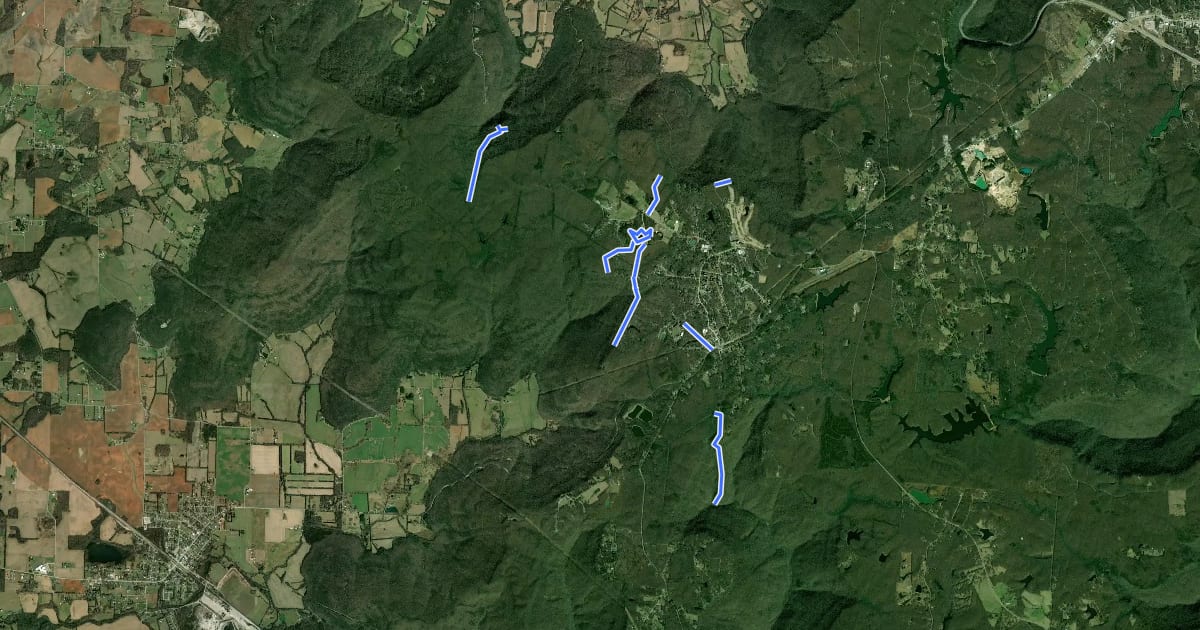 Маршрут Sewanee Trails на спутниковом снимке