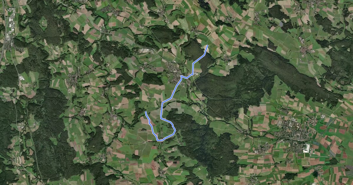 Маршрут Seybothenreuth-Birker Jakobusweg на спутниковом снимке