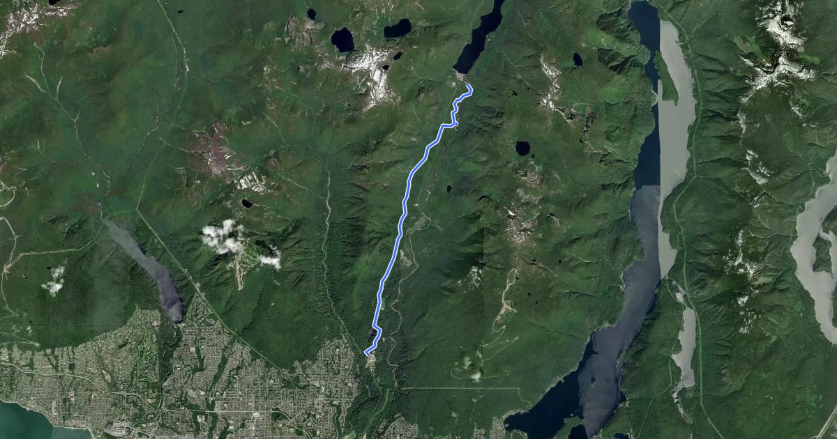 Маршрут Seymour Valley Trail на спутниковом снимке