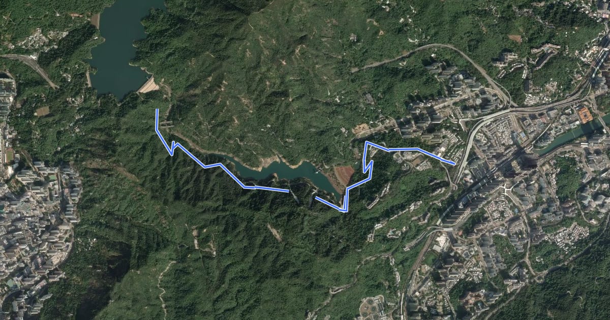 Маршрут 沙田郊野徑 Sha Tin Country Trail на спутниковом снимке