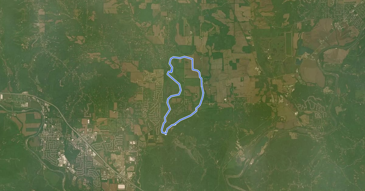 Маршрут Shaker Trace Horse Trail на спутниковом снимке