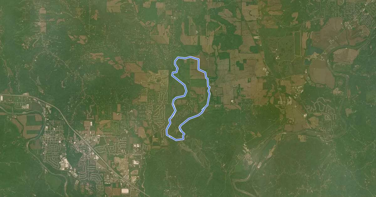 Маршрут Shaker Trace Outer Loop на спутниковом снимке