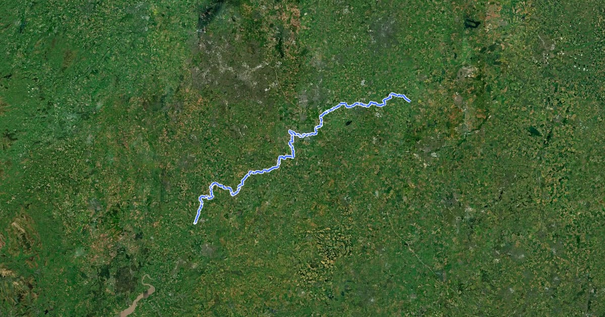 Маршрут Shakespeare's Avon Way на спутниковом снимке
