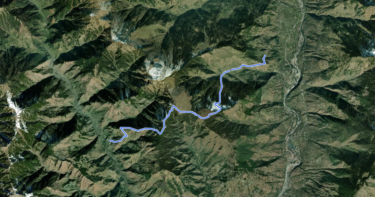 Маршрут Shalang to Lohri via Lorhi Achhri Pass на спутниковом снимке
