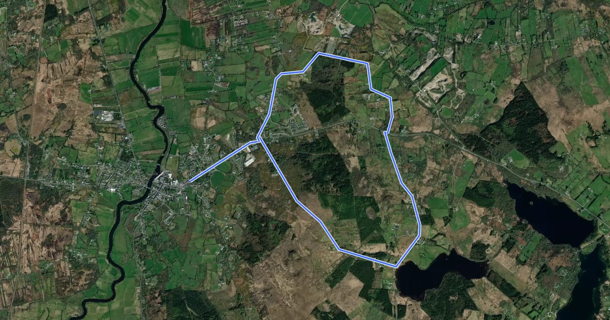 Маршрут Shanwar Belgarrow Loop на спутниковом снимке