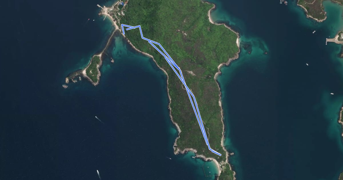 Маршрут 橋咀郊遊徑 Sharp Island Country Trail на спутниковом снимке