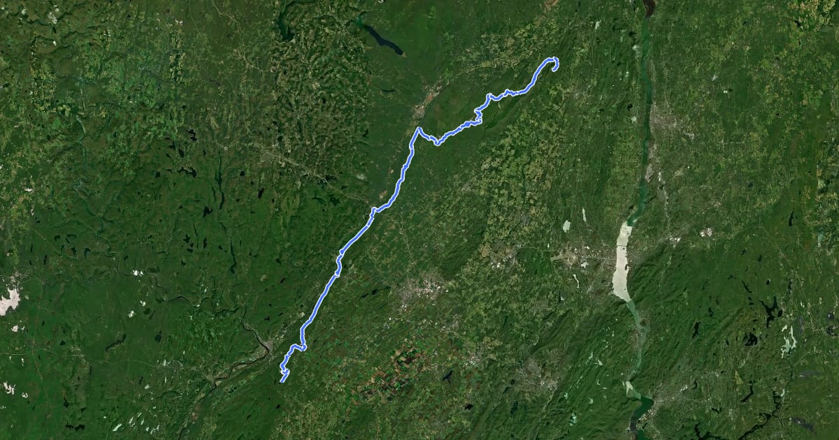 Маршрут Shawangunk Ridge Trail на спутниковом снимке