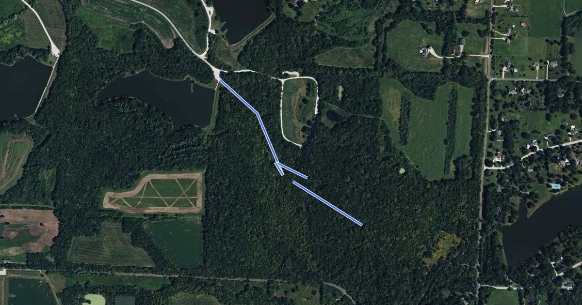 Маршрут Shawnee Trace Nature Trail - Red Trail на спутниковом снимке