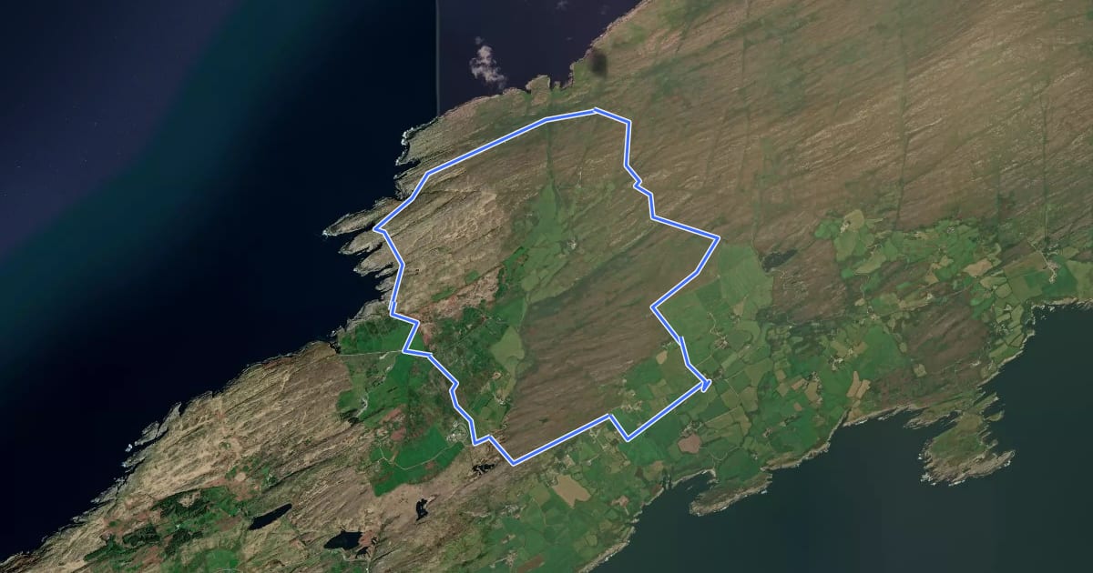 Маршрут Sheep's Head - Cahergal Loop на спутниковом снимке