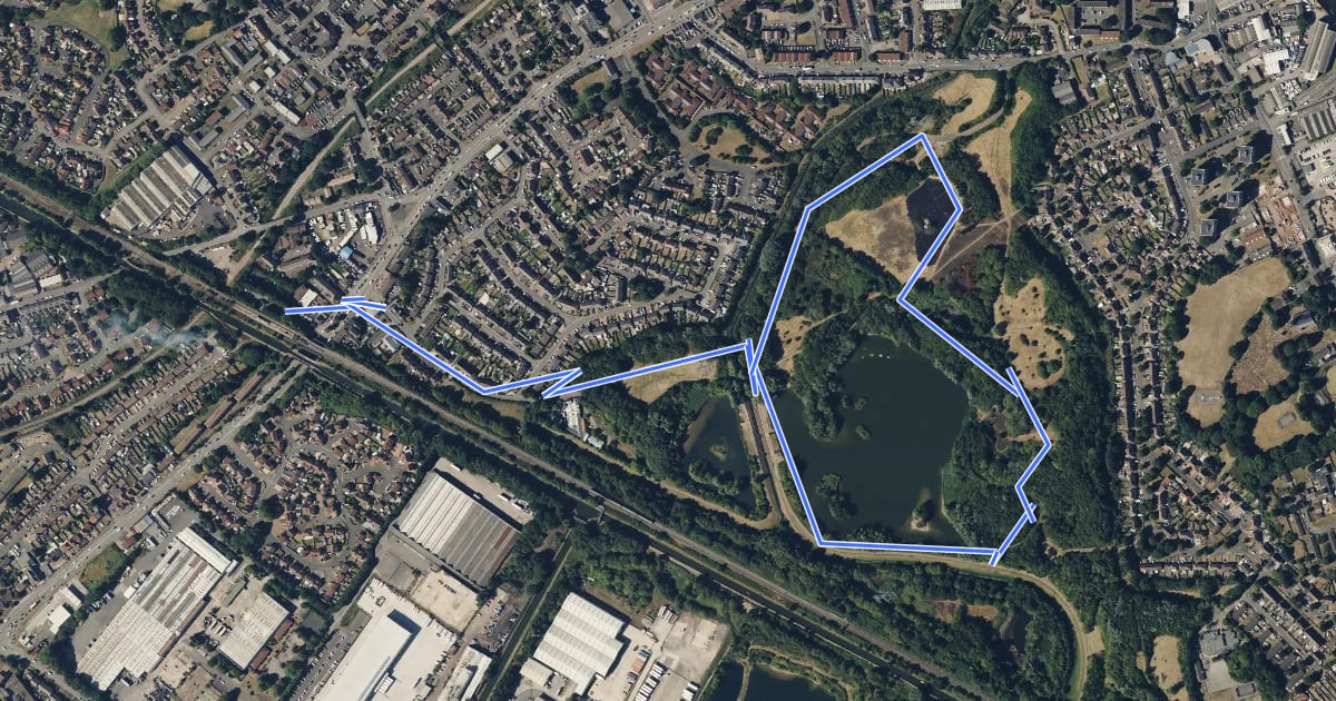 Маршрут Sheepwash Park Circular Health Walk на спутниковом снимке