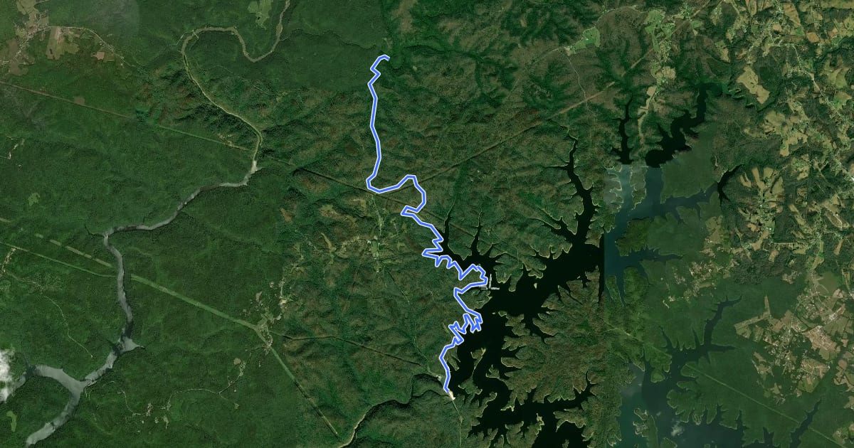 Маршрут Sheltowee Trace NRT Section 26 "Laurel Lake" на спутниковом снимке