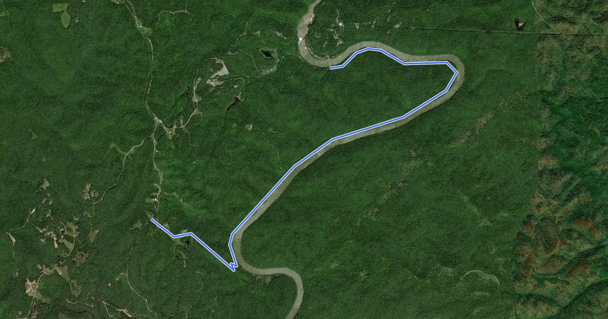 Маршрут Sheltowee Trace NRT Section 28 на спутниковом снимке