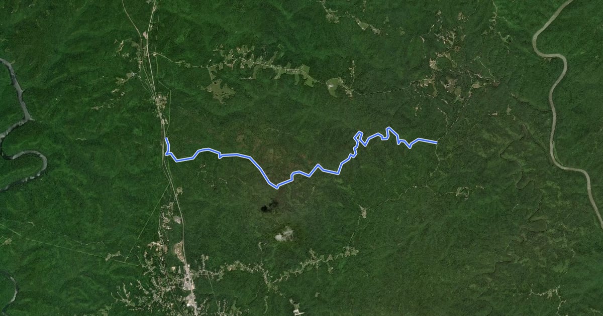 Маршрут Sheltowee Trace NRT Section 30 на спутниковом снимке