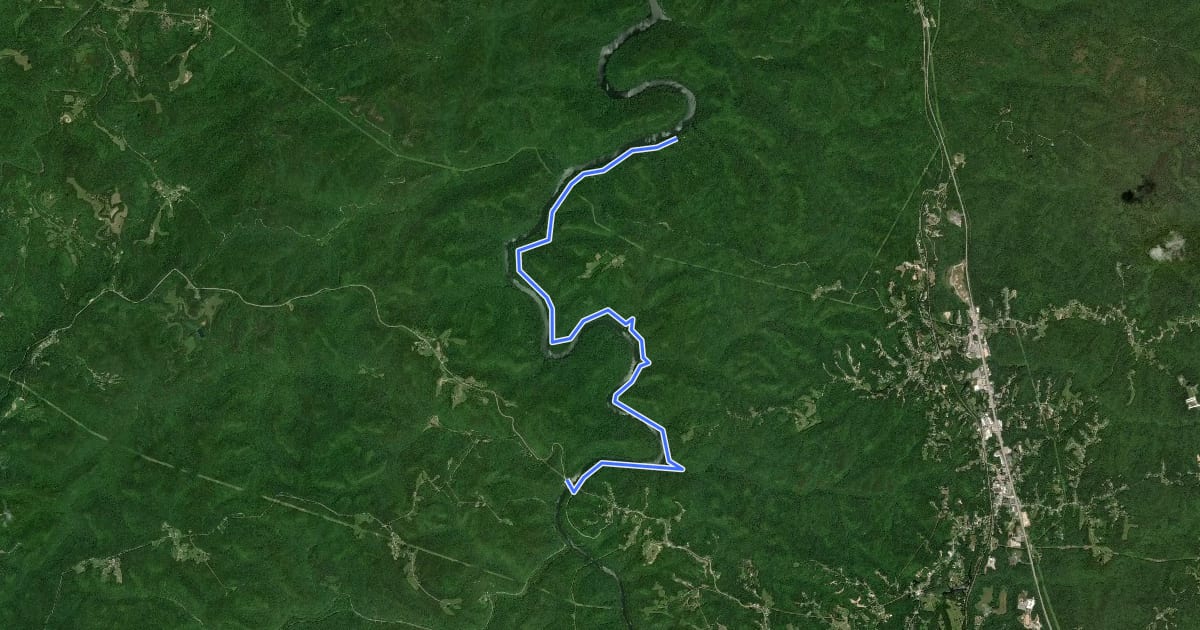 Маршрут Sheltowee Trace NRT Section 33 на спутниковом снимке