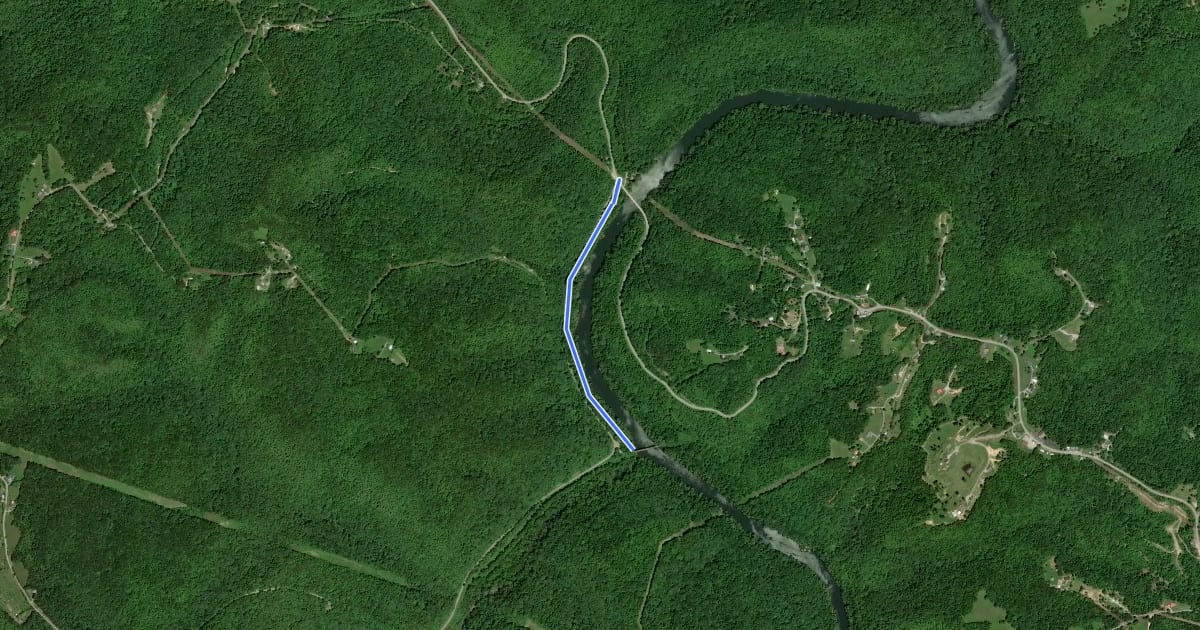 Маршрут Sheltowee Trace NRT Section 34 на спутниковом снимке